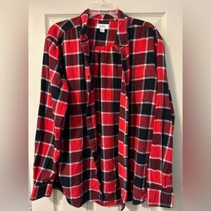 Croft & Barrow Red and Black Plaid Casual Button Down Shirt